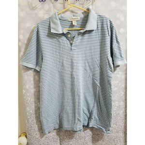 Men's Banana Republic Polo Collared Shirt Size L Striped Blue